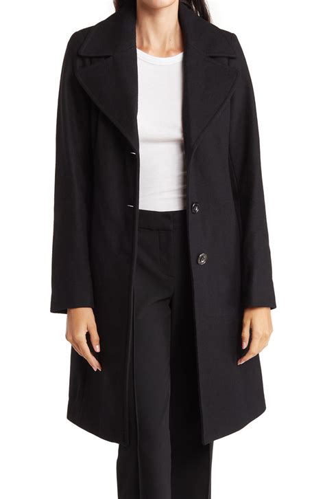 michael kors single breasted wool blend tailored coat